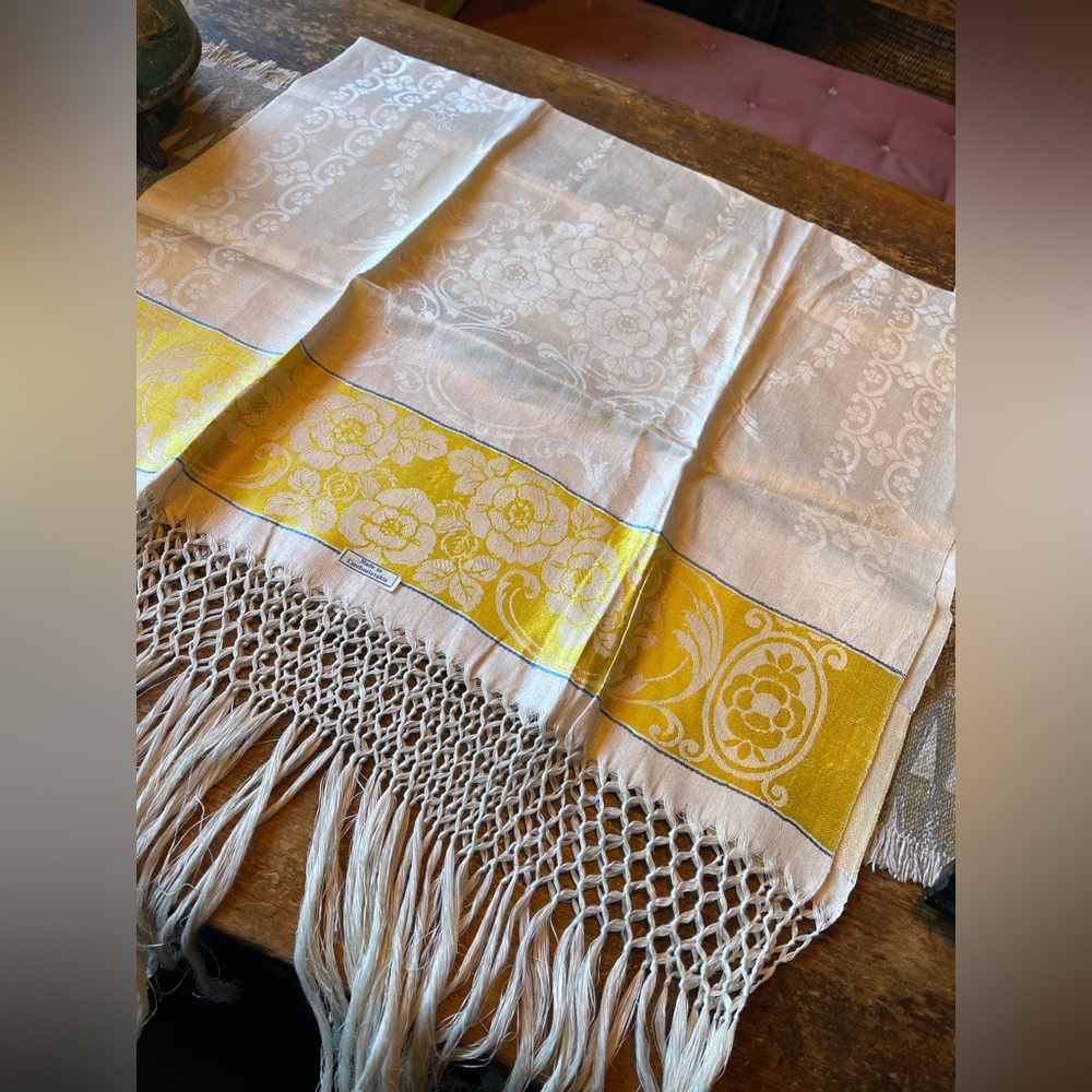 Handcrafted Czech vintage dresser scarf or runner- free shipping